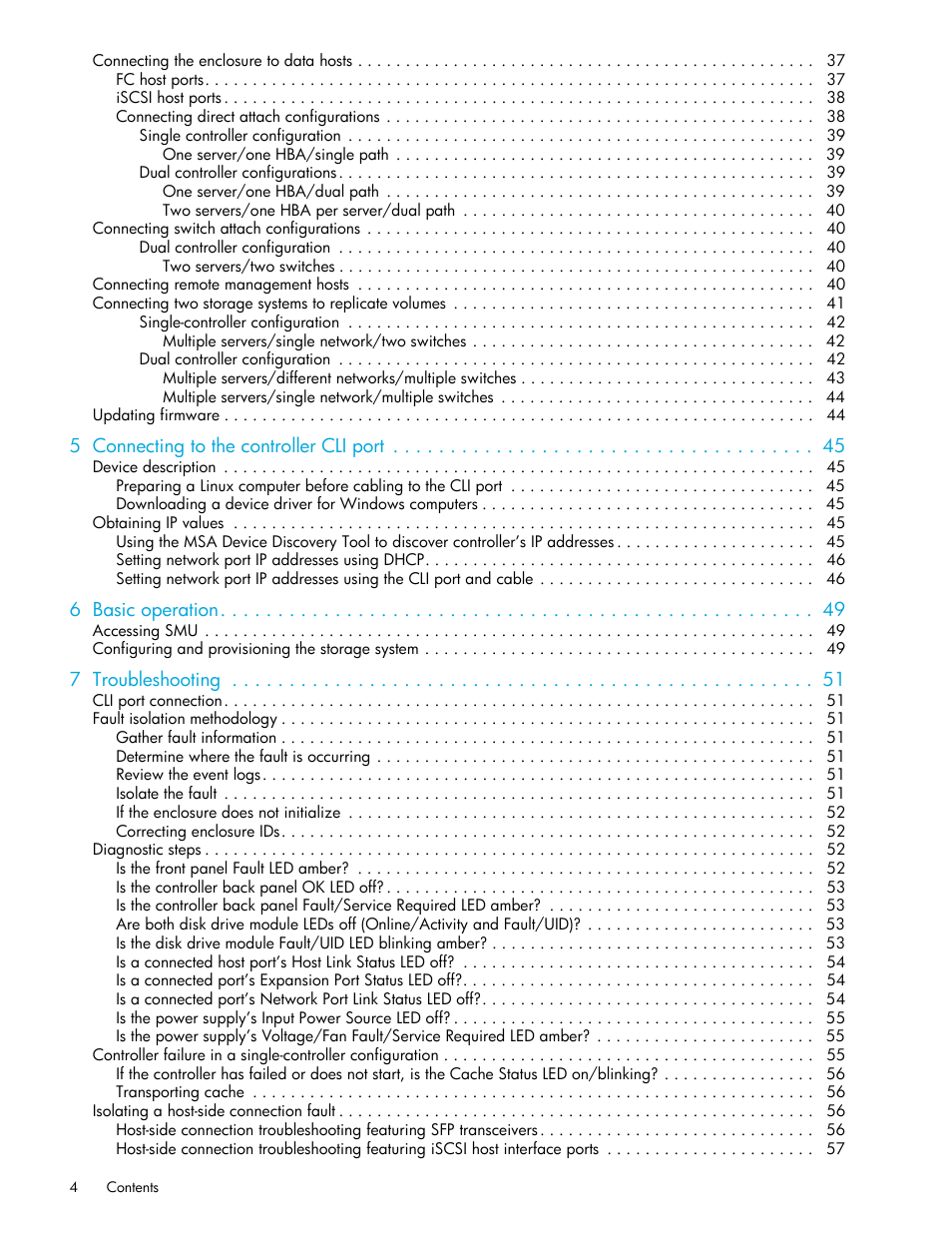 HP MSA Controllers User Manual | Page 4 / 84