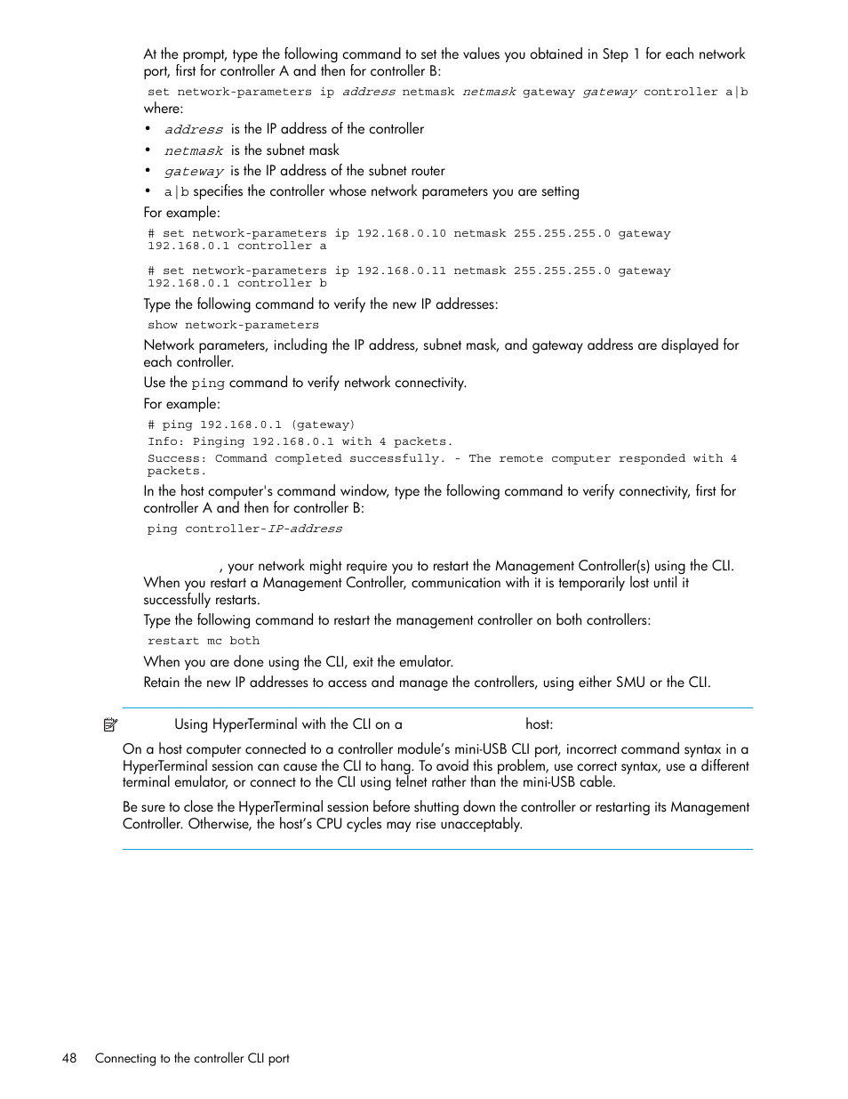 HP MSA Controllers User Manual | Page 48 / 84