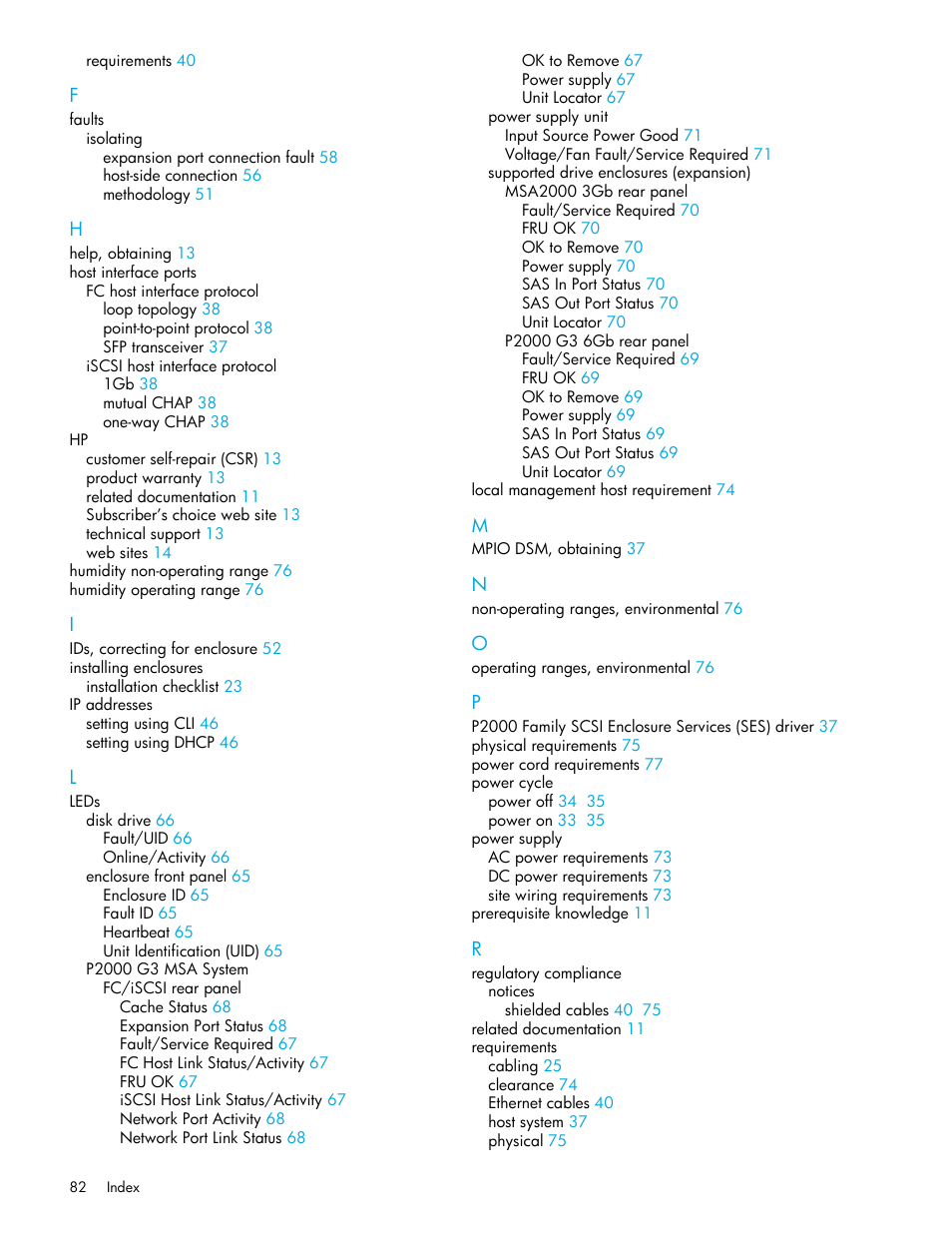 HP MSA Controllers User Manual | Page 82 / 84