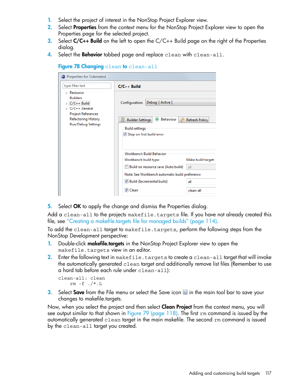 Changing clean to clean-all | HP Integrity NonStop J-Series User Manual | Page 117 / 163