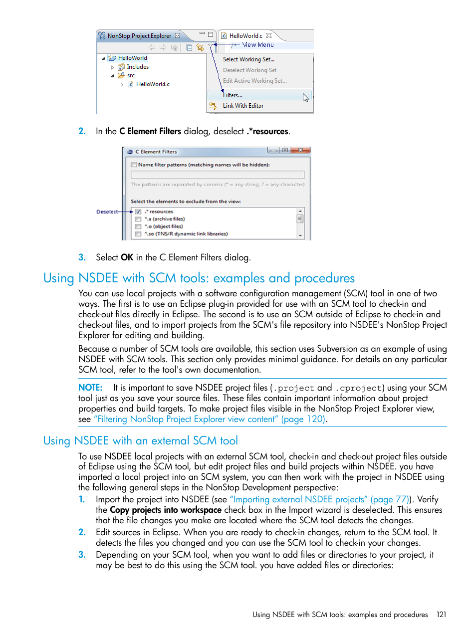 Using nsdee with an external scm tool | HP Integrity NonStop J-Series User Manual | Page 121 / 163