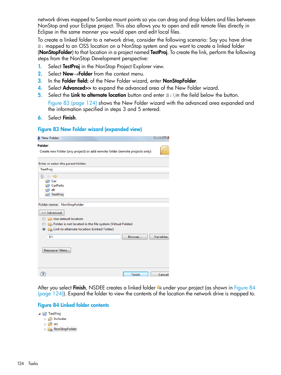 New folder wizard (expanded view), Linked folder contents | HP Integrity NonStop J-Series User Manual | Page 124 / 163