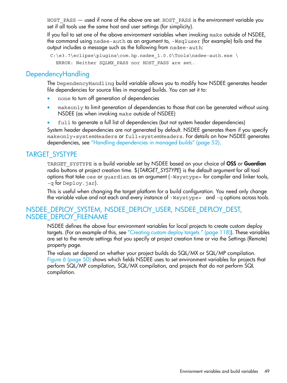 Dependencyhandling, Target_systype | HP Integrity NonStop J-Series User Manual | Page 49 / 163