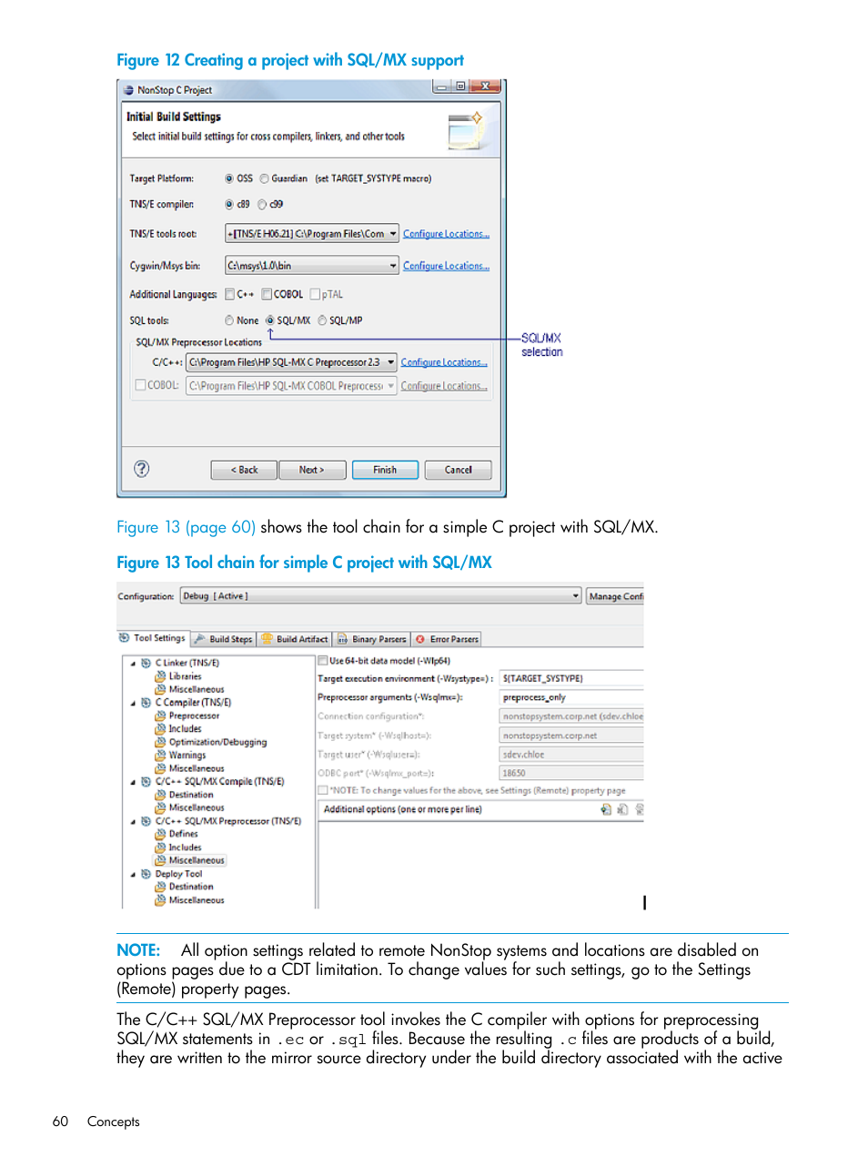 Creating a project with sql/mx support, Tool chain for simple c project with sql/mx | HP Integrity NonStop J-Series User Manual | Page 60 / 163