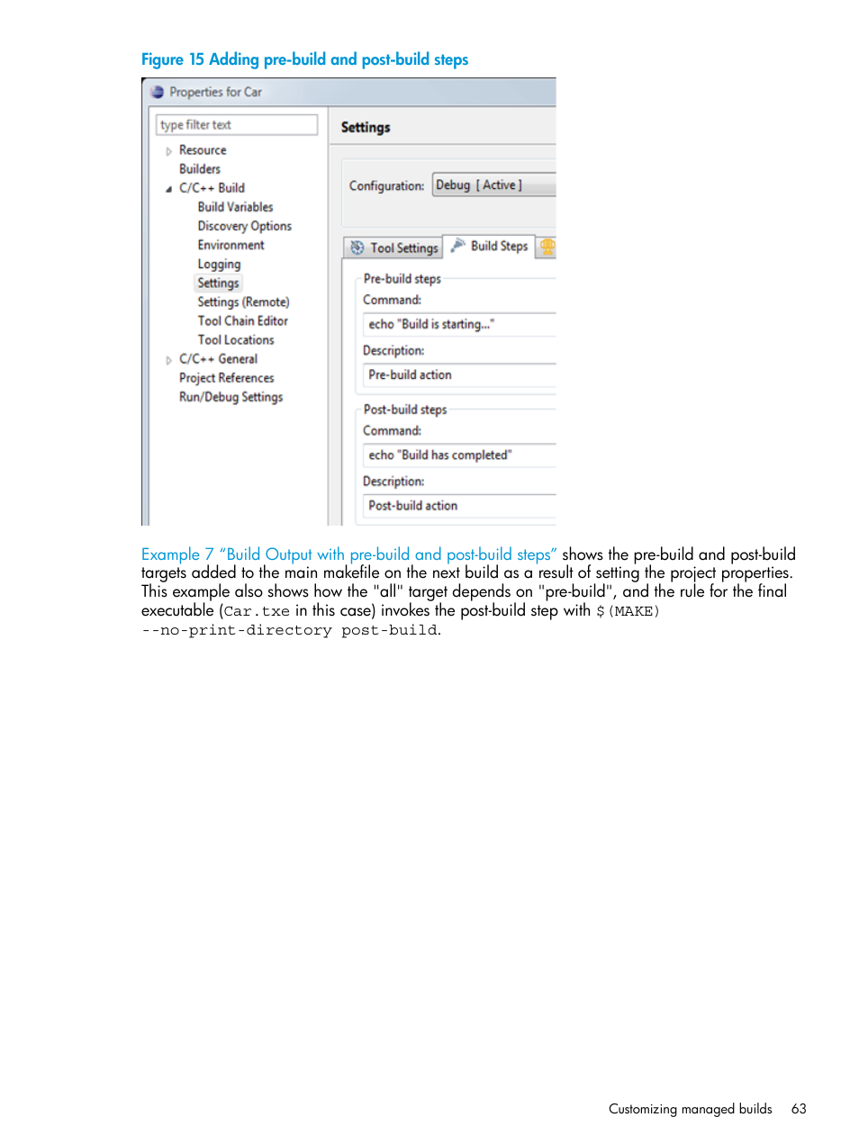 Adding pre-build and post-build steps | HP Integrity NonStop J-Series User Manual | Page 63 / 163
