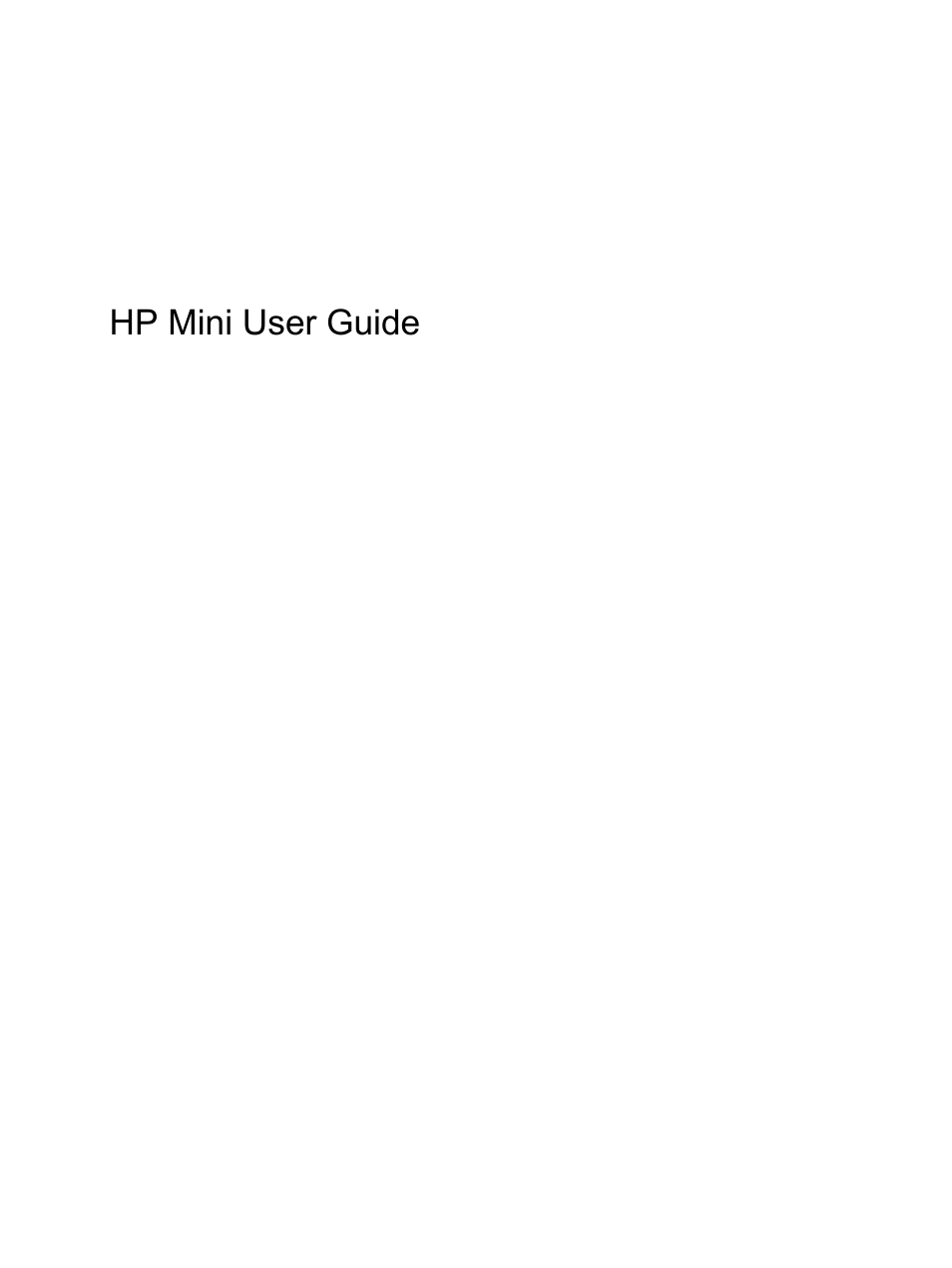 HP Compaq Mini 110c-1150EB PC User Manual | 87 pages