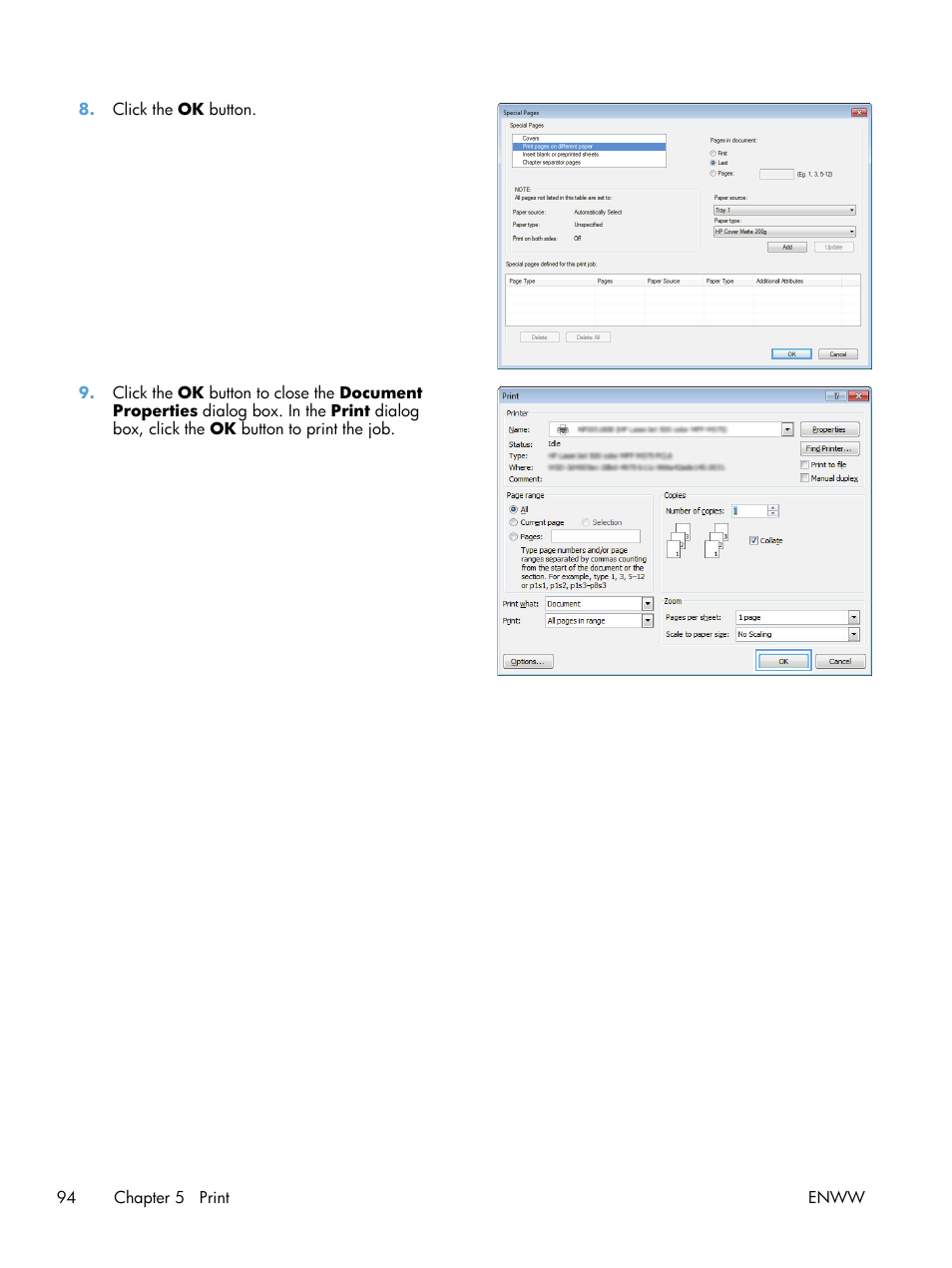 HP LaserJet Enterprise 500 Color MFP M575 User Manual | Page 110 / 354