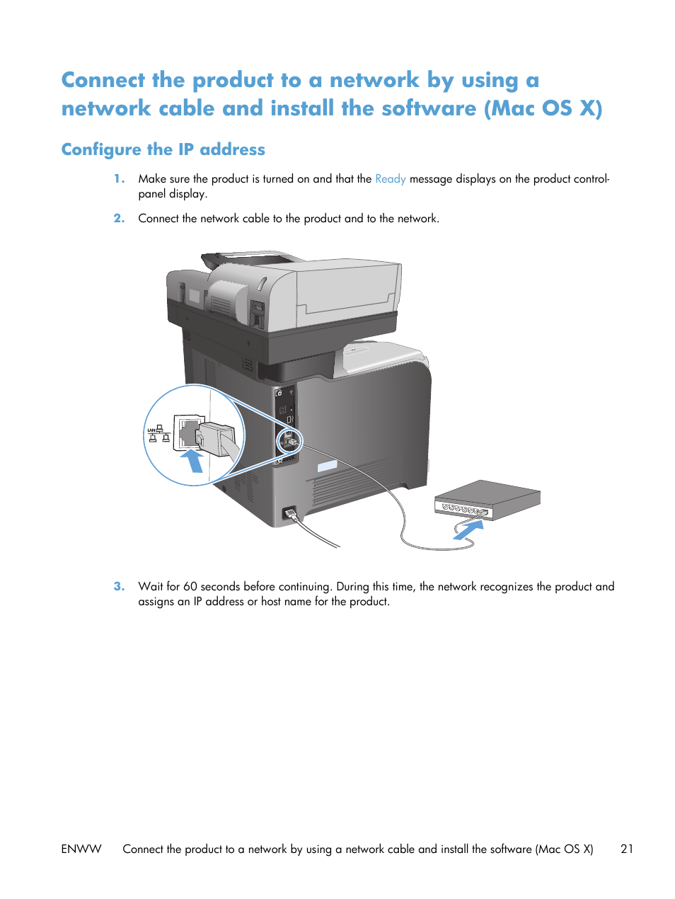 Configure the ip address | HP LaserJet Enterprise 500 Color MFP M575 User Manual | Page 37 / 354