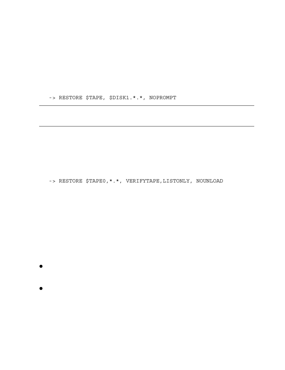 Restoring tape files to disk, Viewing the contents of a tape, Using the blocksize option | HP NonStop G-Series User Manual | Page 105 / 140