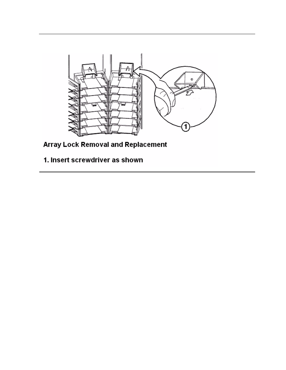 Figure 3-2, Array lock removal and replacement | HP NonStop G-Series User Manual | Page 30 / 140