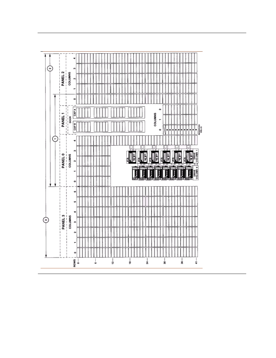 Figure 5-1, Tape library capacity map - two tape drive columns | HP NonStop G-Series User Manual | Page 56 / 140