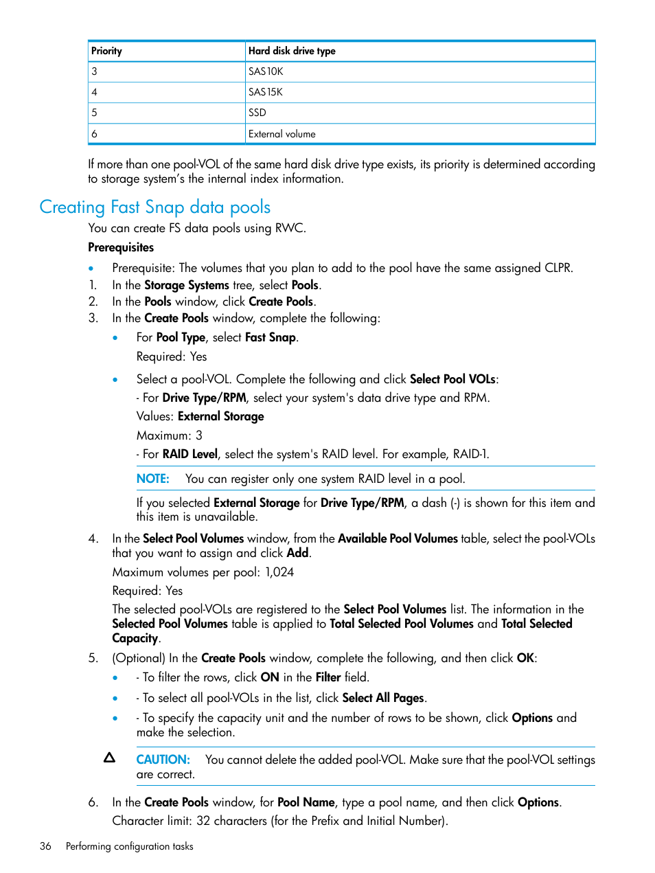 Creating fast snap data pools | HP XP P9500 Storage User Manual | Page 36 / 116