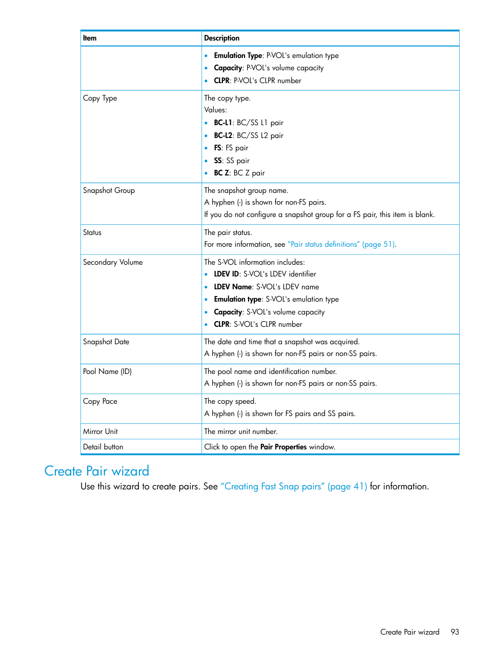Create pair wizard | HP XP P9500 Storage User Manual | Page 93 / 116