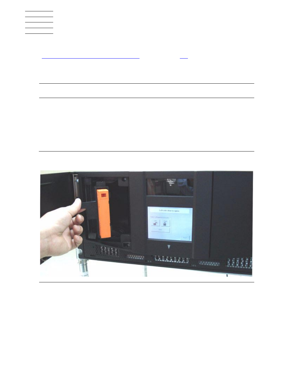 5 maintenance, Manually running a cleaning cartridge, Running a cleaning cartridge from the mail slot | Maintenance, Figure 5-1, Cleaning cartridge in mail slot | HP Integrity NonStop J-Series User Manual | Page 47 / 80