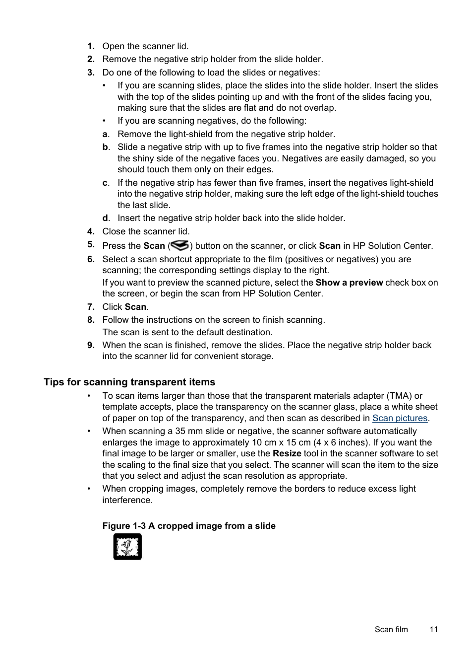 Tips for scanning transparent items | HP Scanjet G3110 Photo Scanner User Manual | Page 13 / 30