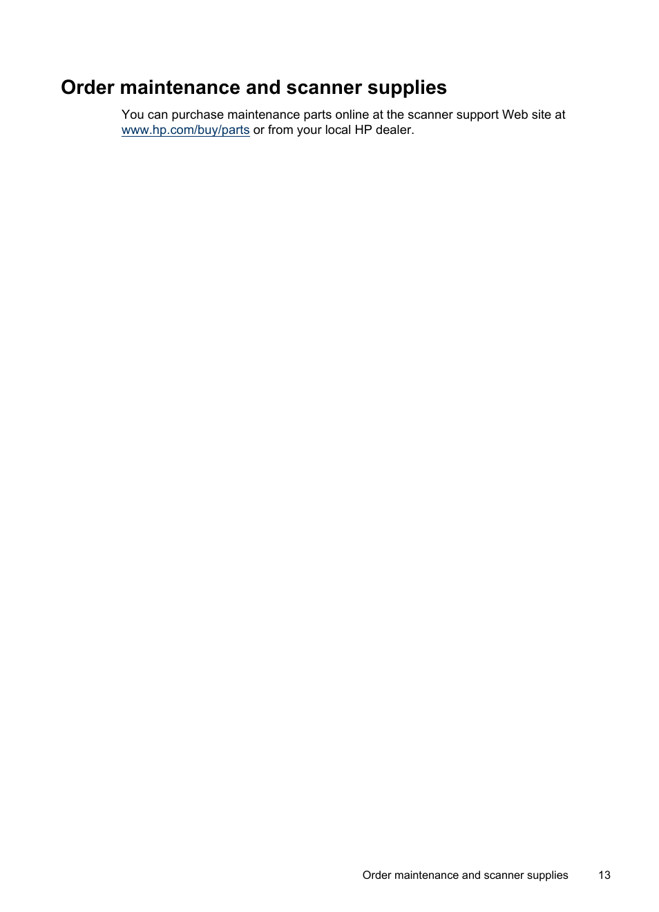 Order maintenance and scanner supplies | HP Scanjet G3110 Photo Scanner User Manual | Page 15 / 30