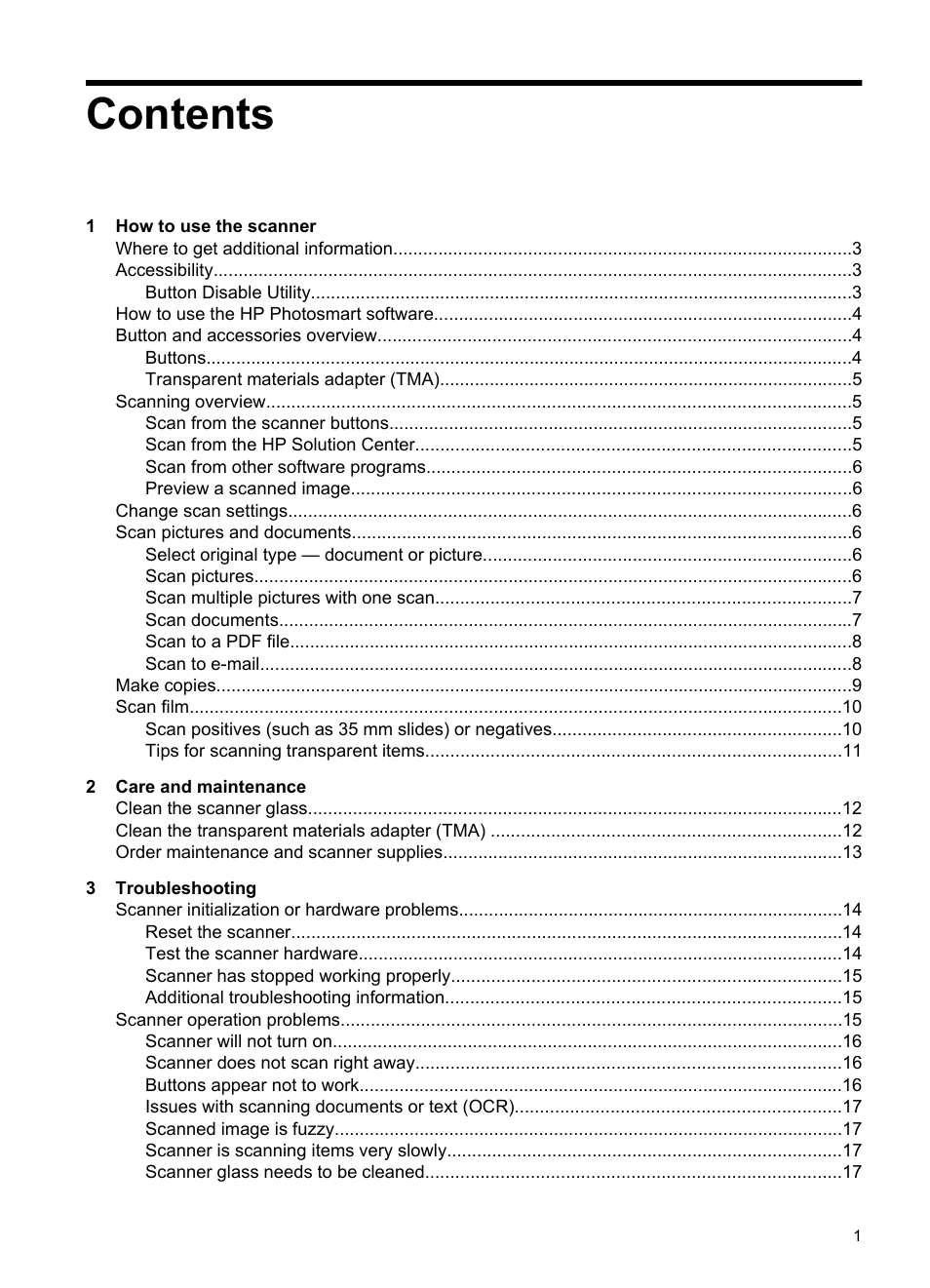 HP Scanjet G3110 Photo Scanner User Manual | Page 3 / 30