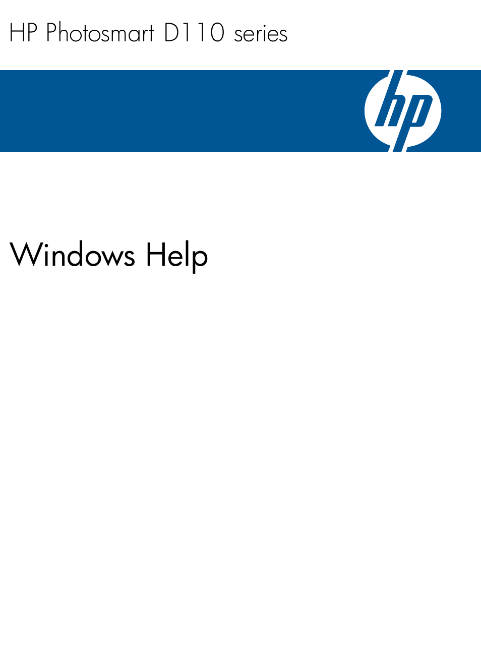 HP Photosmart D110 User Manual | 52 pages