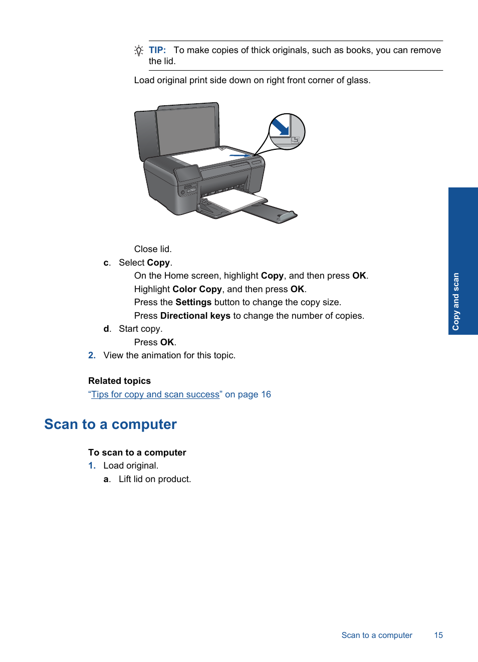 Scan to a computer | HP Photosmart D110 User Manual | Page 18 / 52