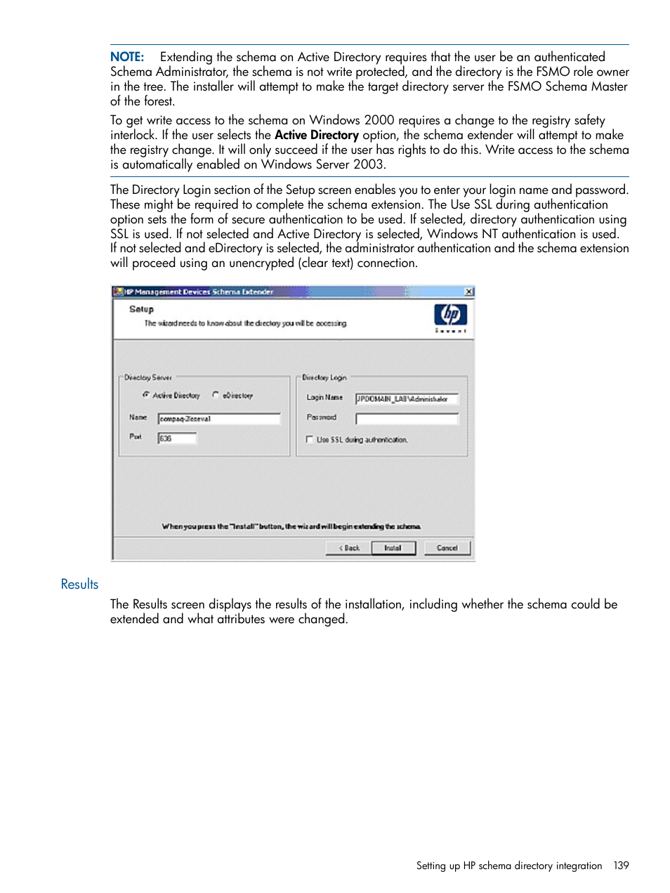 Results | HP Integrated Lights-Out 2 User Manual | Page 139 / 224