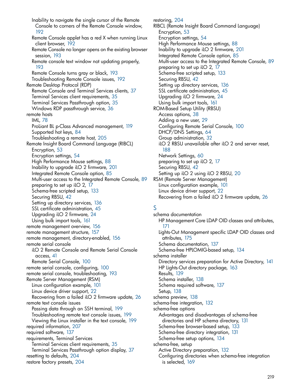 HP Integrated Lights-Out 2 User Manual | Page 219 / 224