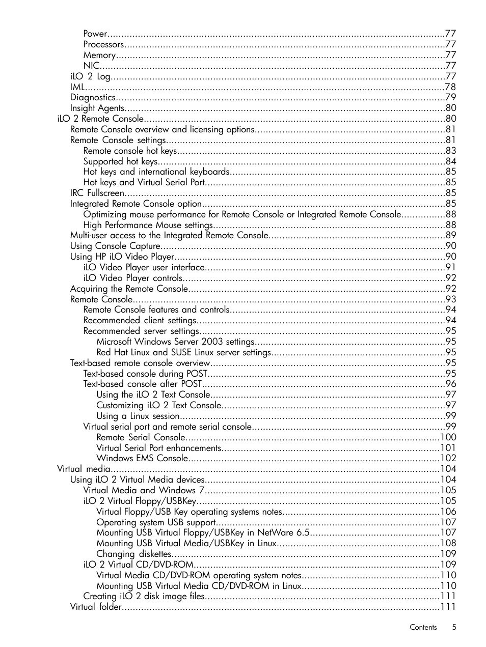 HP Integrated Lights-Out 2 User Manual | Page 5 / 224