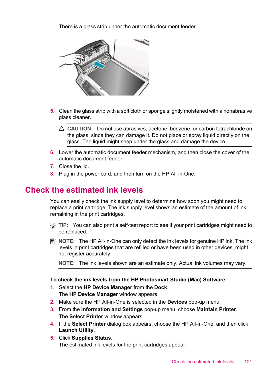 Check the estimated ink levels | HP Officejet J5740 All-in-One Printer User Manual | Page 123 / 296