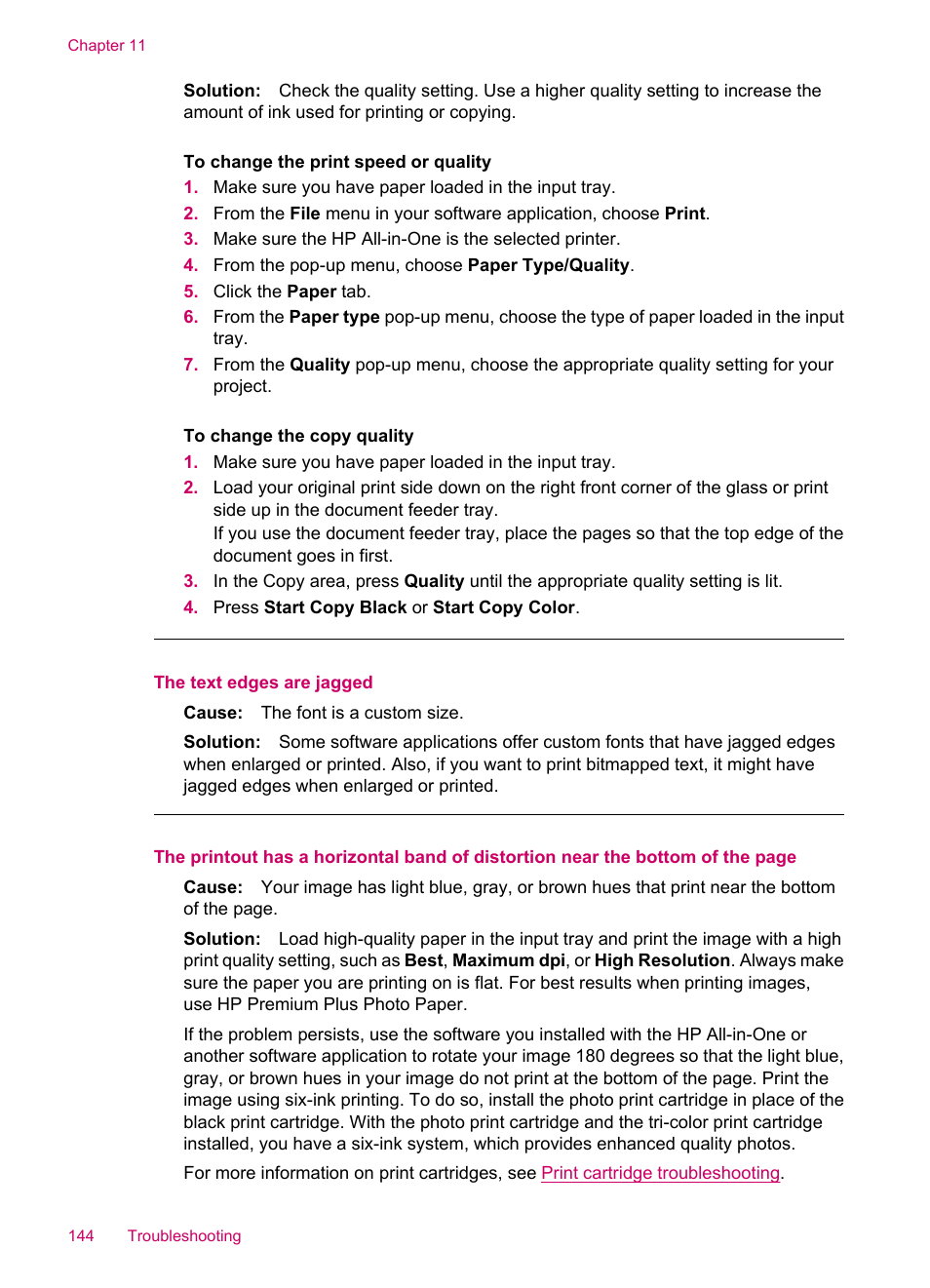 The text edges are jagged | HP Officejet J5740 All-in-One Printer User Manual | Page 146 / 296