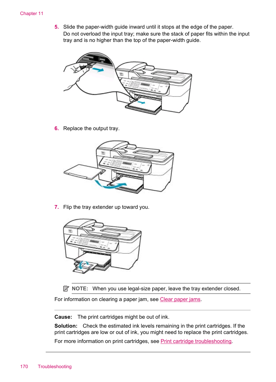 HP Officejet J5740 All-in-One Printer User Manual | Page 172 / 296