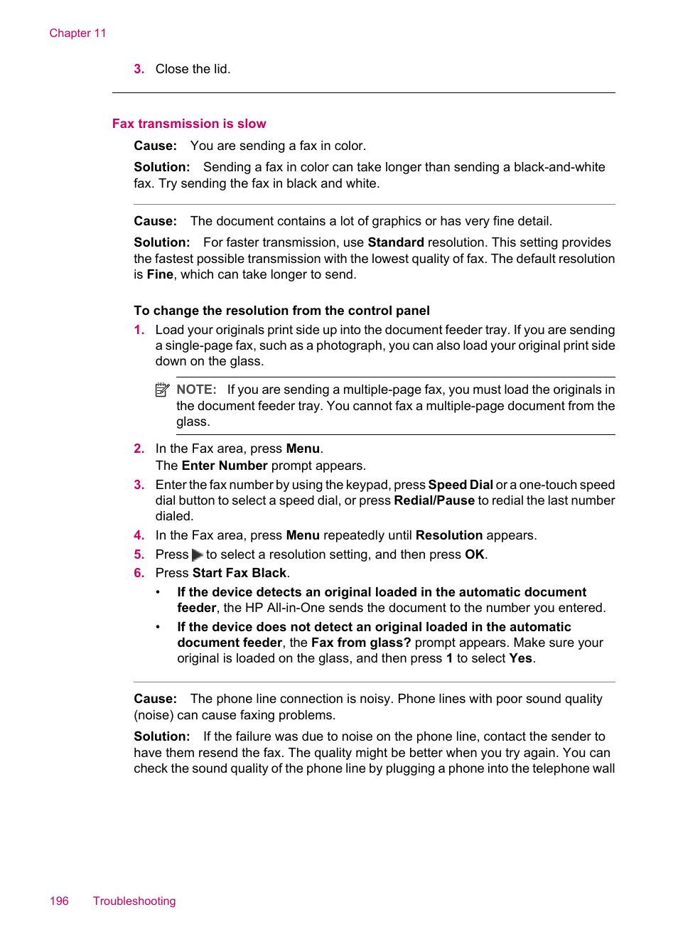 Fax transmission is slow | HP Officejet J5740 All-in-One Printer User Manual | Page 198 / 296