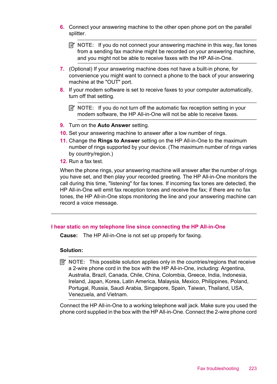 HP Officejet J5740 All-in-One Printer User Manual | Page 225 / 296