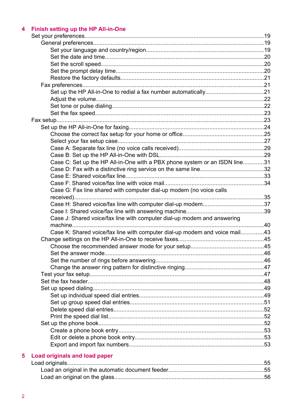 HP Officejet J5740 All-in-One Printer User Manual | Page 4 / 296