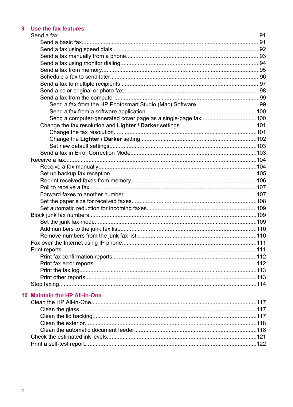HP Officejet J5740 All-in-One Printer User Manual | Page 6 / 296
