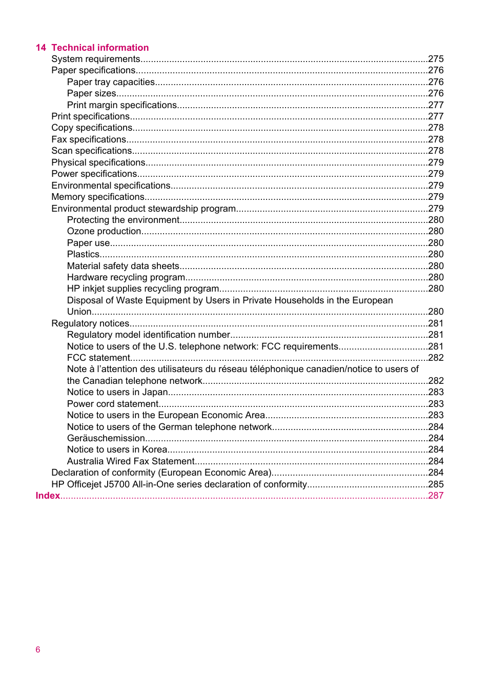 HP Officejet J5740 All-in-One Printer User Manual | Page 8 / 296