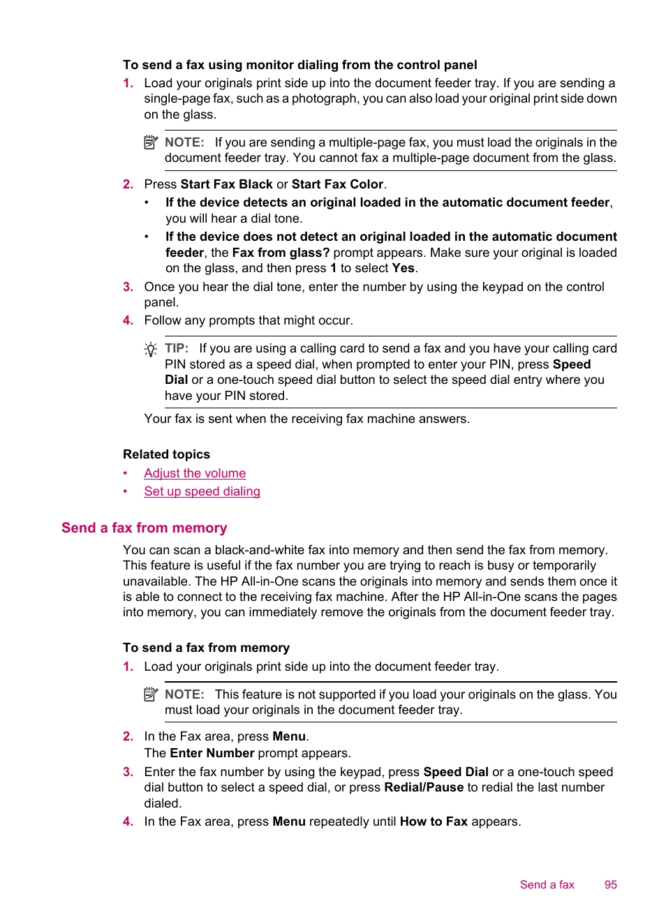 Send a fax from memory | HP Officejet J5740 All-in-One Printer User Manual | Page 97 / 296