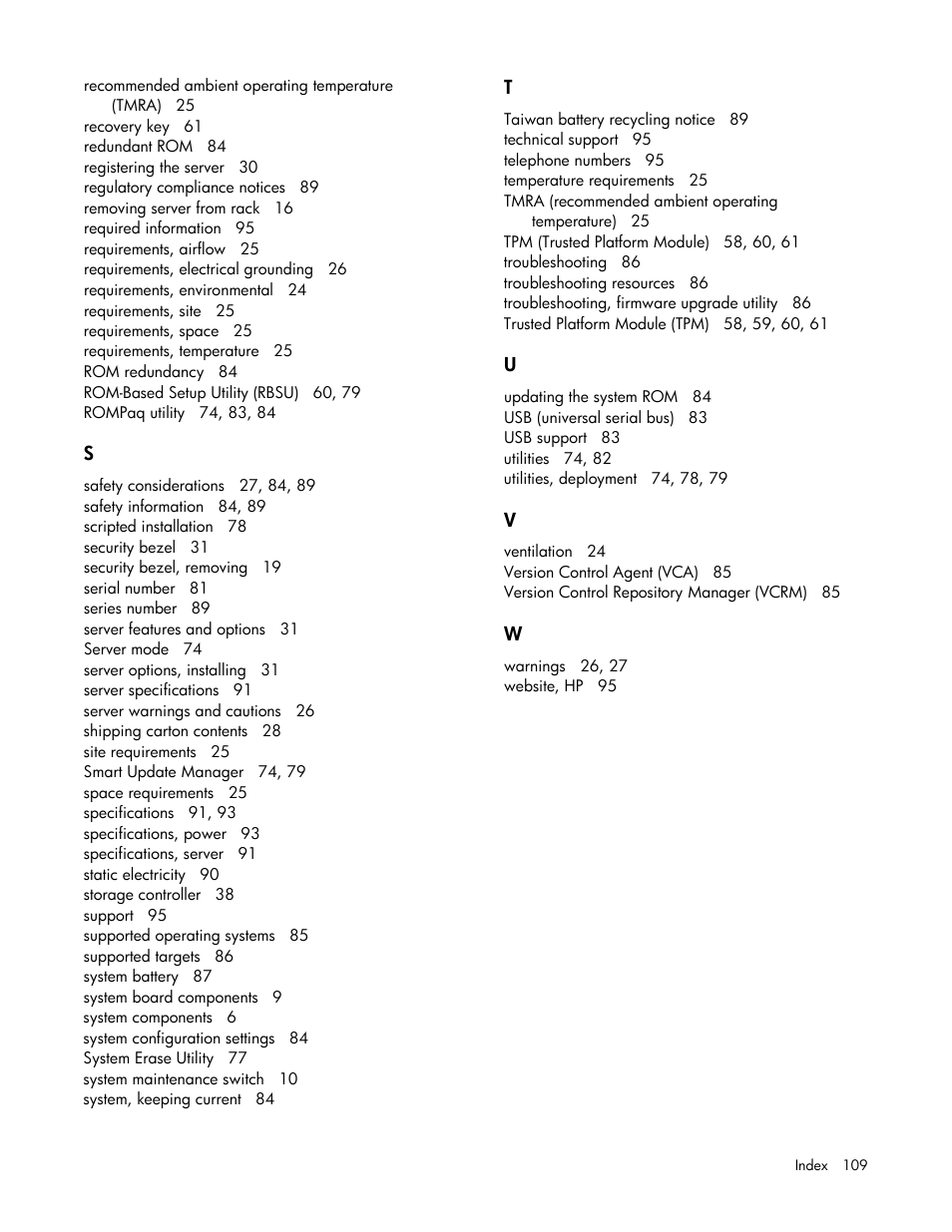 HP ProLiant DL160 Gen8 Server User Manual | Page 109 / 109