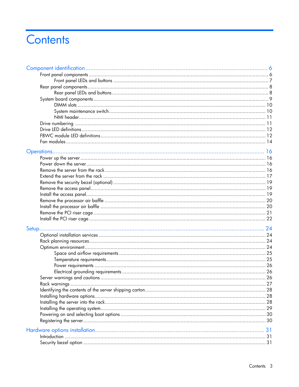 HP ProLiant DL160 Gen8 Server User Manual | Page 3 / 109
