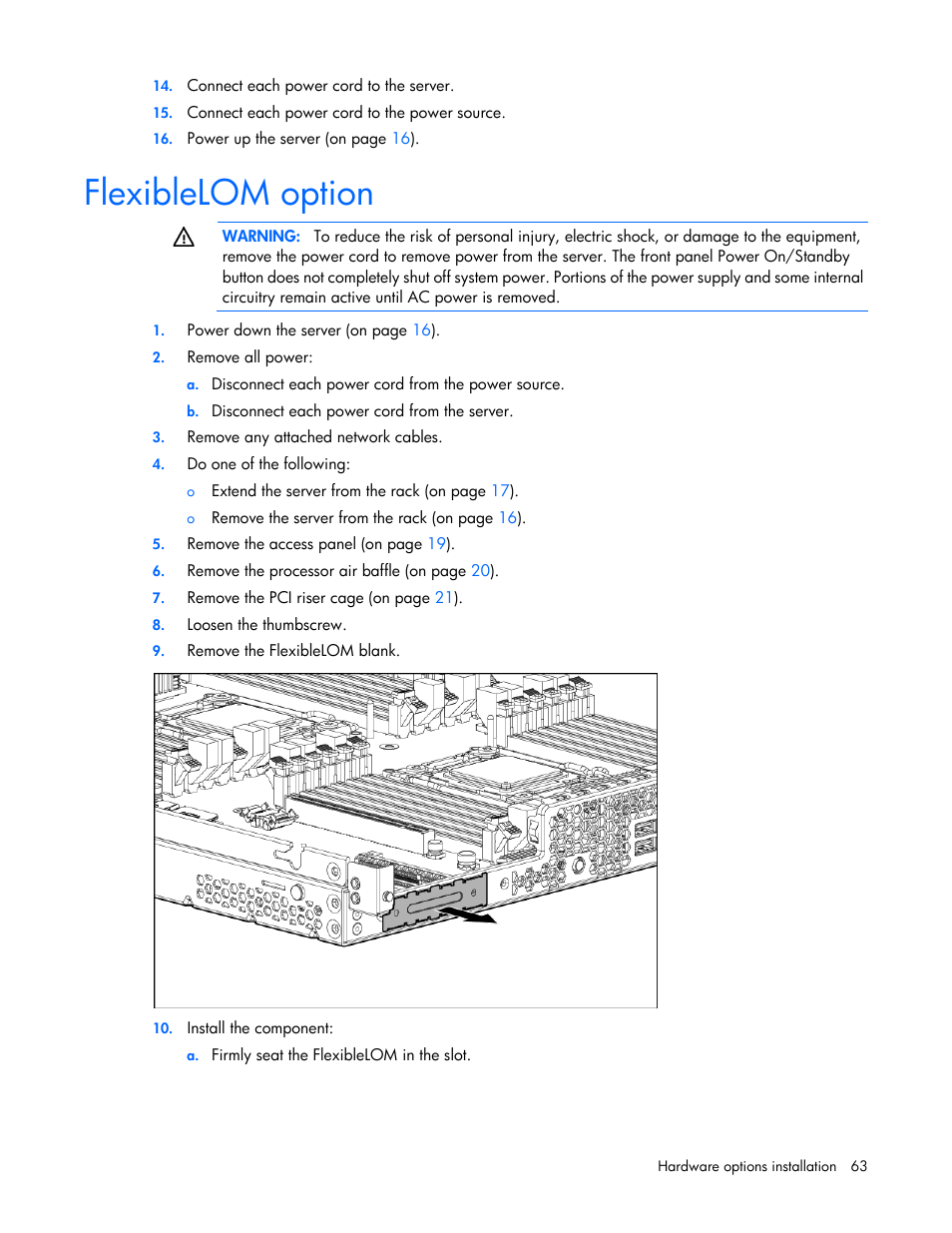 Flexiblelom option | HP ProLiant DL160 Gen8 Server User Manual | Page 63 / 109