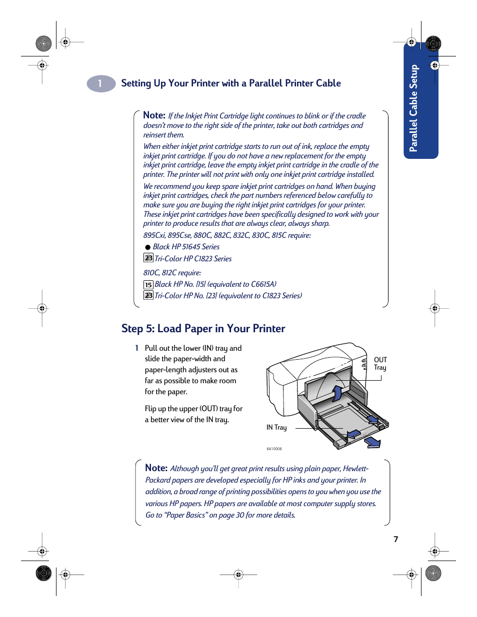 Step 5: load paper in your printer | HP Deskjet 832c Printer User Manual | Page 15 / 118