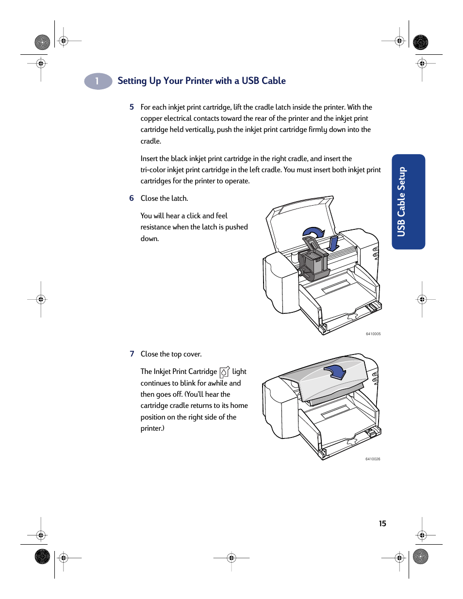 Setting up your printer with a usb cable | HP Deskjet 832c Printer User Manual | Page 23 / 118