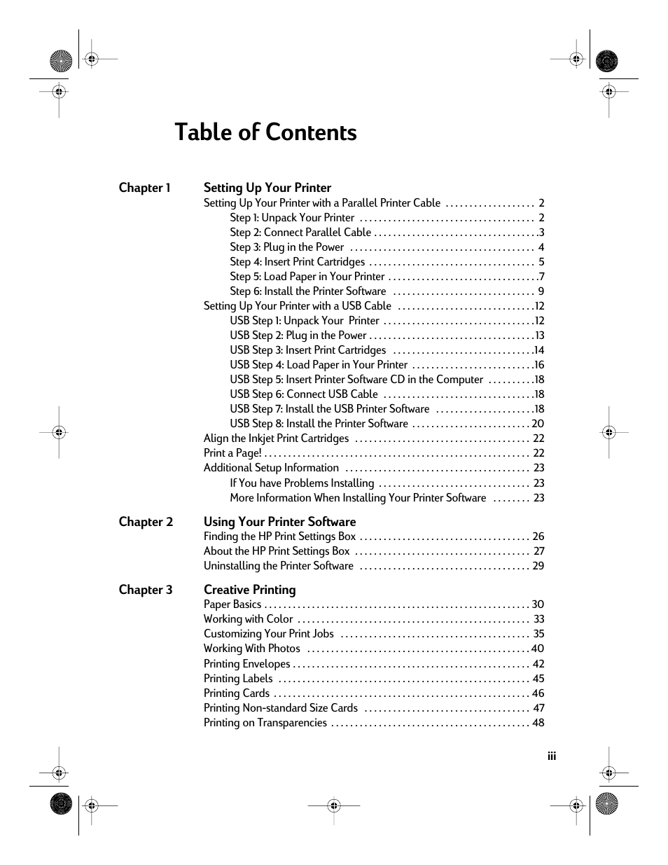 HP Deskjet 832c Printer User Manual | Page 5 / 118