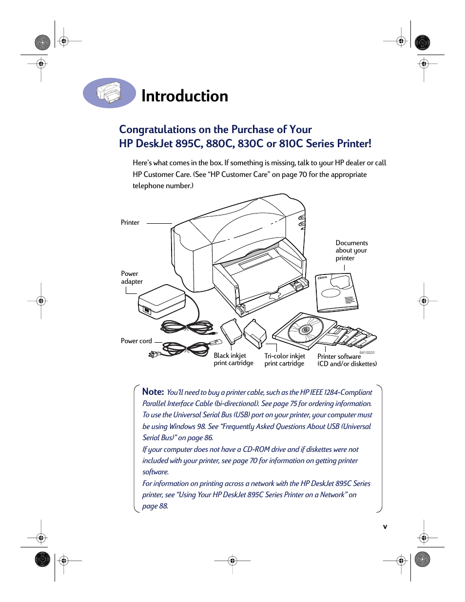 Introduction | HP Deskjet 832c Printer User Manual | Page 7 / 118