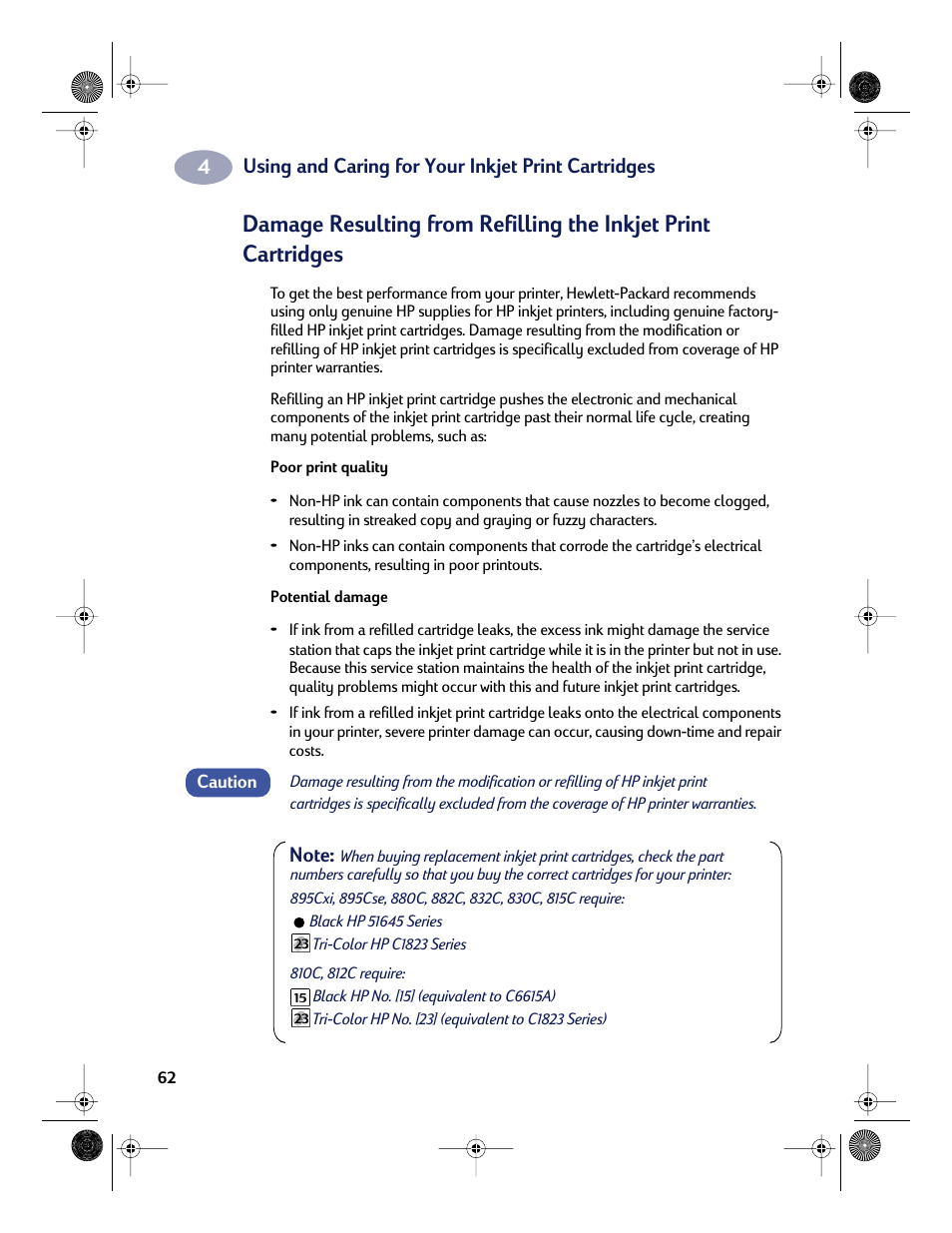 HP Deskjet 832c Printer User Manual | Page 70 / 118
