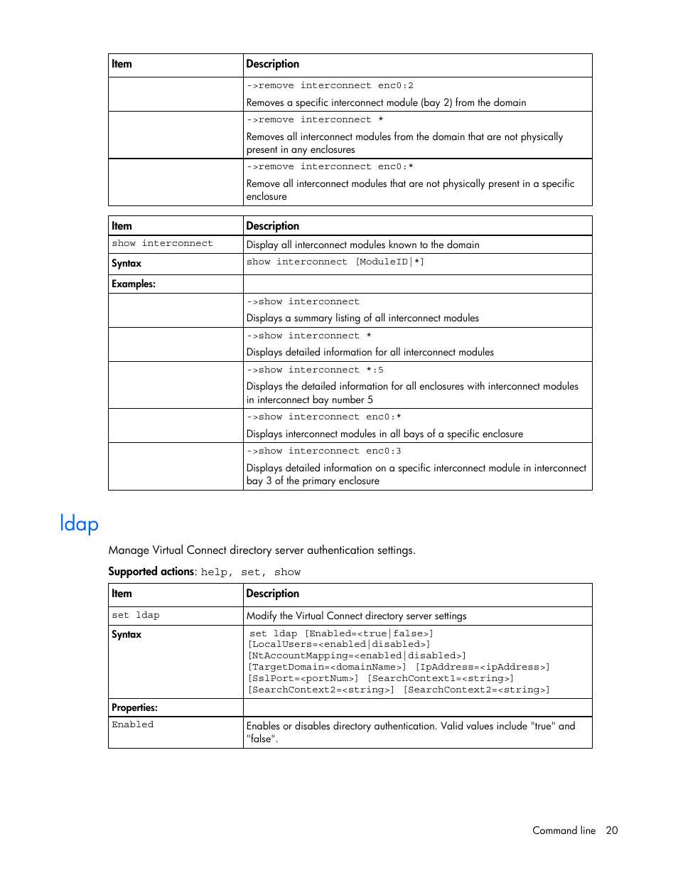 Ldap | HP Virtual Connect 1.10Gb-F Ethernet Module for c-Class BladeSystem User Manual | Page 20 / 57