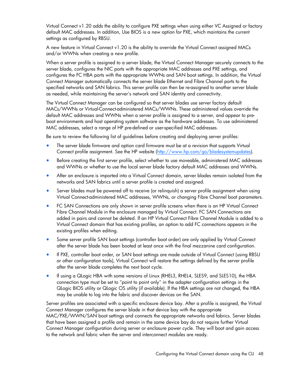 HP Virtual Connect 1.10Gb-F Ethernet Module for c-Class BladeSystem User Manual | Page 48 / 57