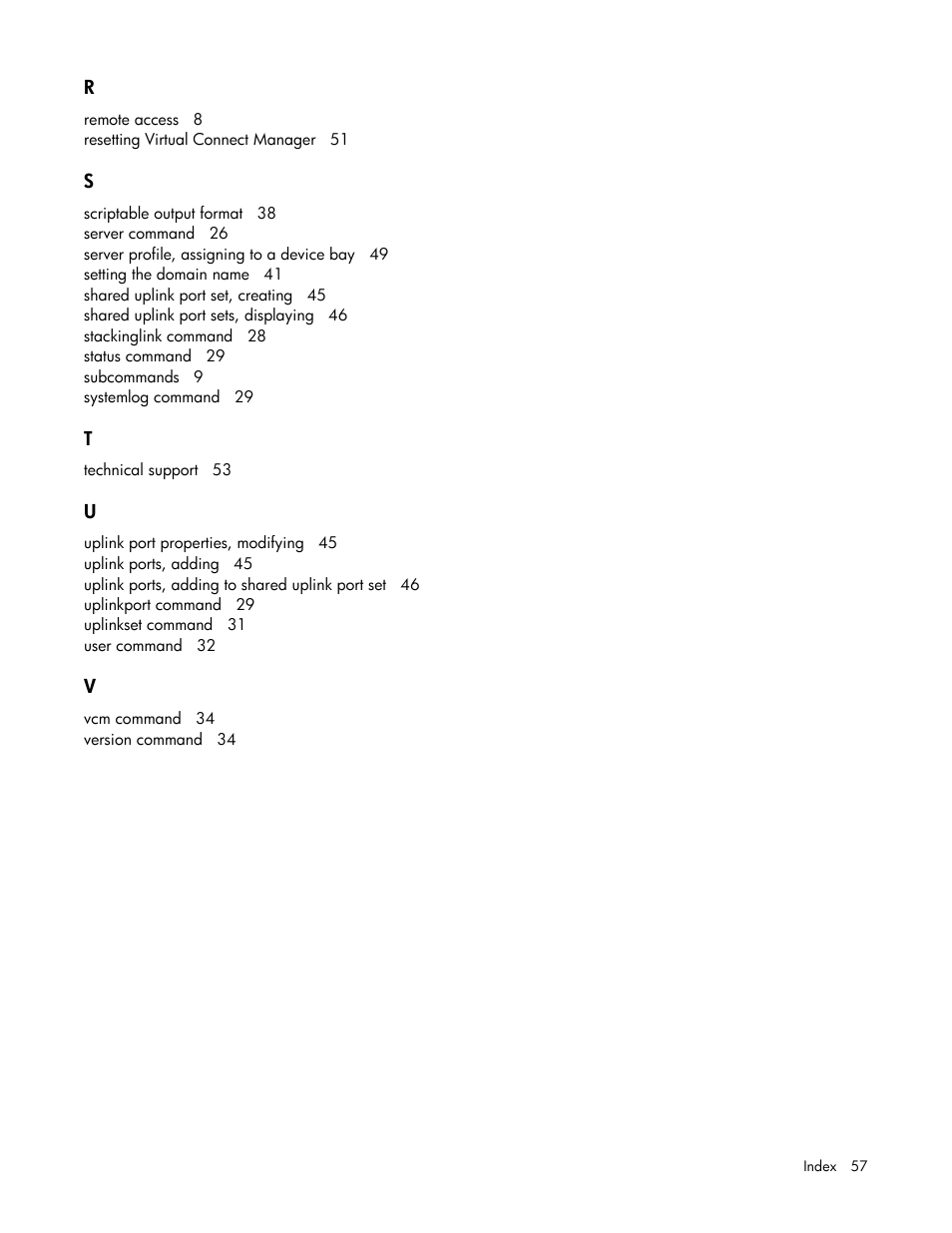 HP Virtual Connect 1.10Gb-F Ethernet Module for c-Class BladeSystem User Manual | Page 57 / 57