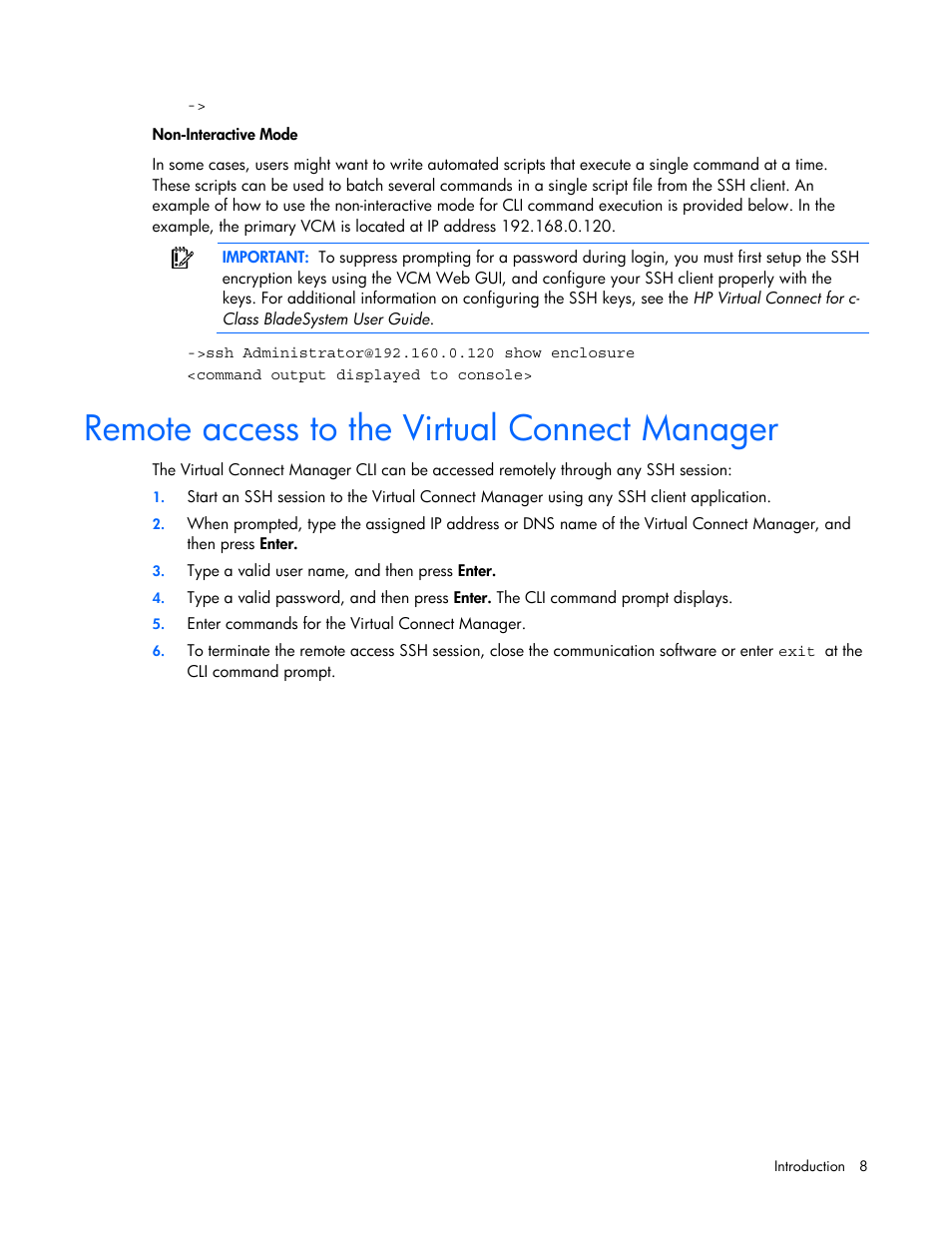 Remote access to the virtual connect manager | HP Virtual Connect 1.10Gb-F Ethernet Module for c-Class BladeSystem User Manual | Page 8 / 57