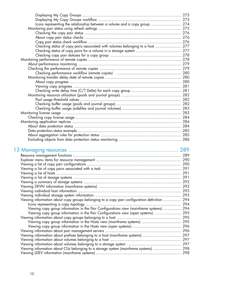 13 managing resources | HP XP P9000 Command View Advanced Edition Software User Manual | Page 10 / 478
