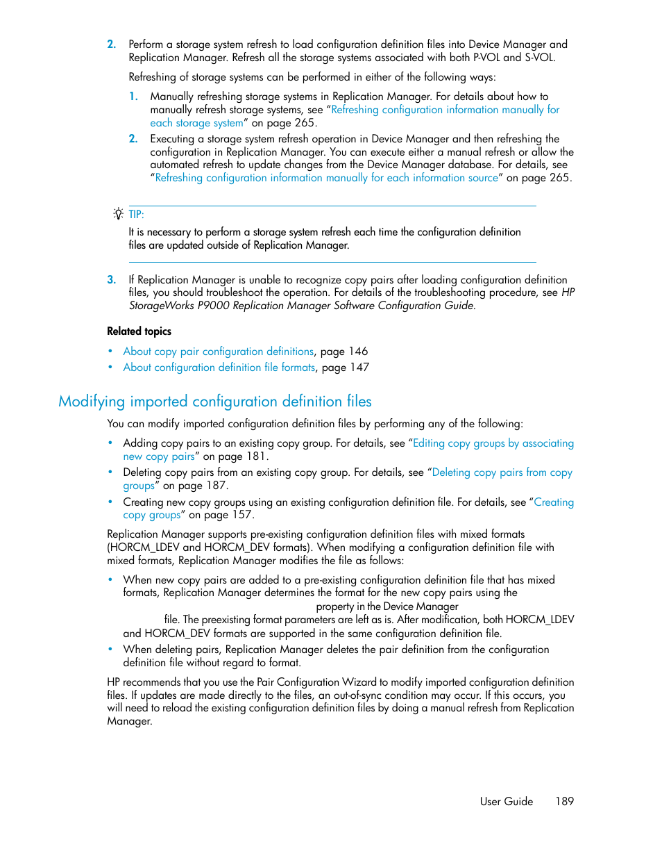 Modifying imported configuration definition files | HP XP P9000 Command View Advanced Edition Software User Manual | Page 189 / 478