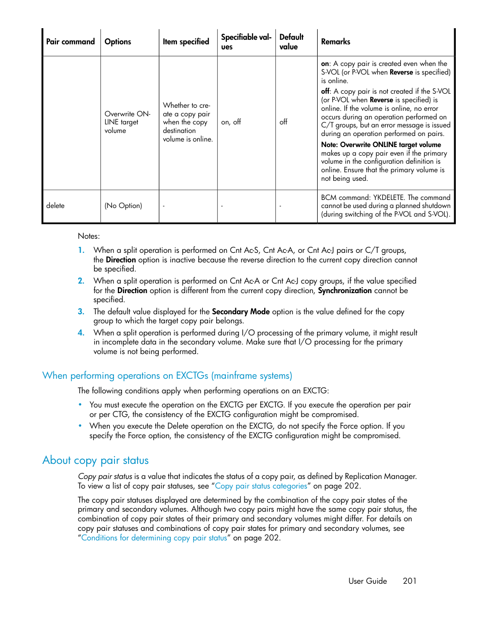 About copy pair status | HP XP P9000 Command View Advanced Edition Software User Manual | Page 201 / 478